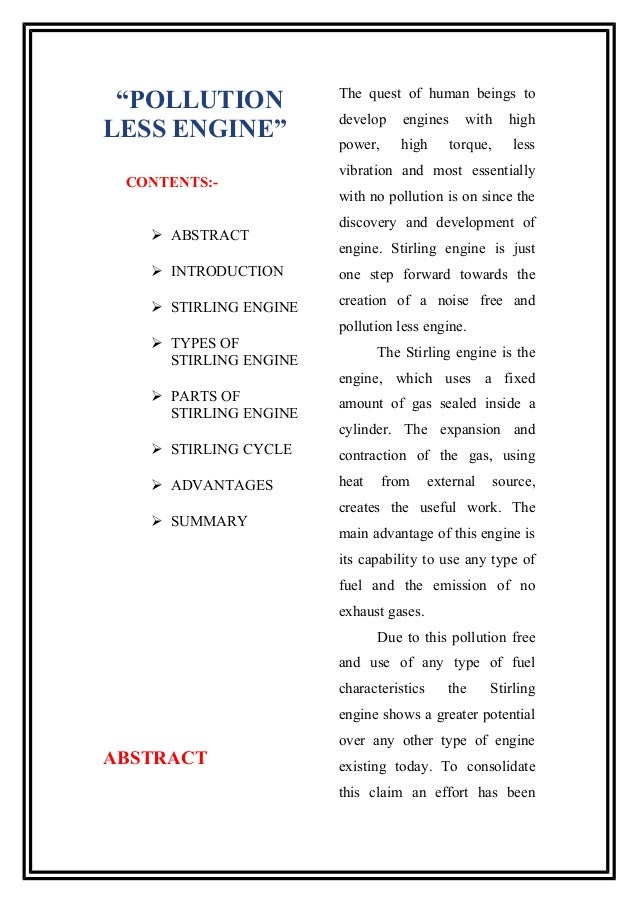 Pollution Less Engine Pdf